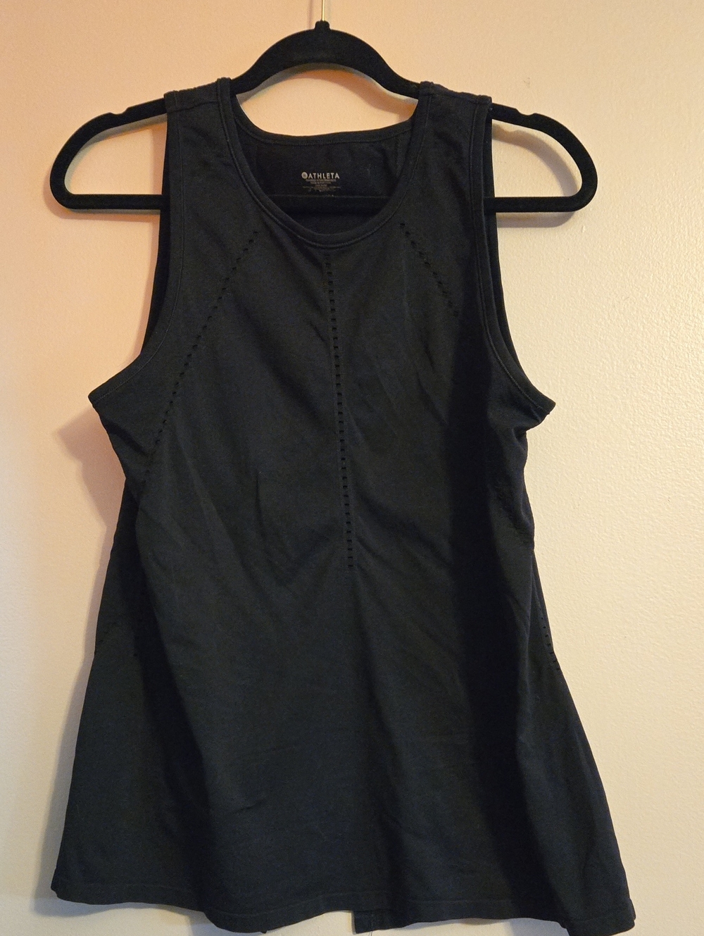 Athleta Black Perforated A-Line Athletic Tank Medium or Large